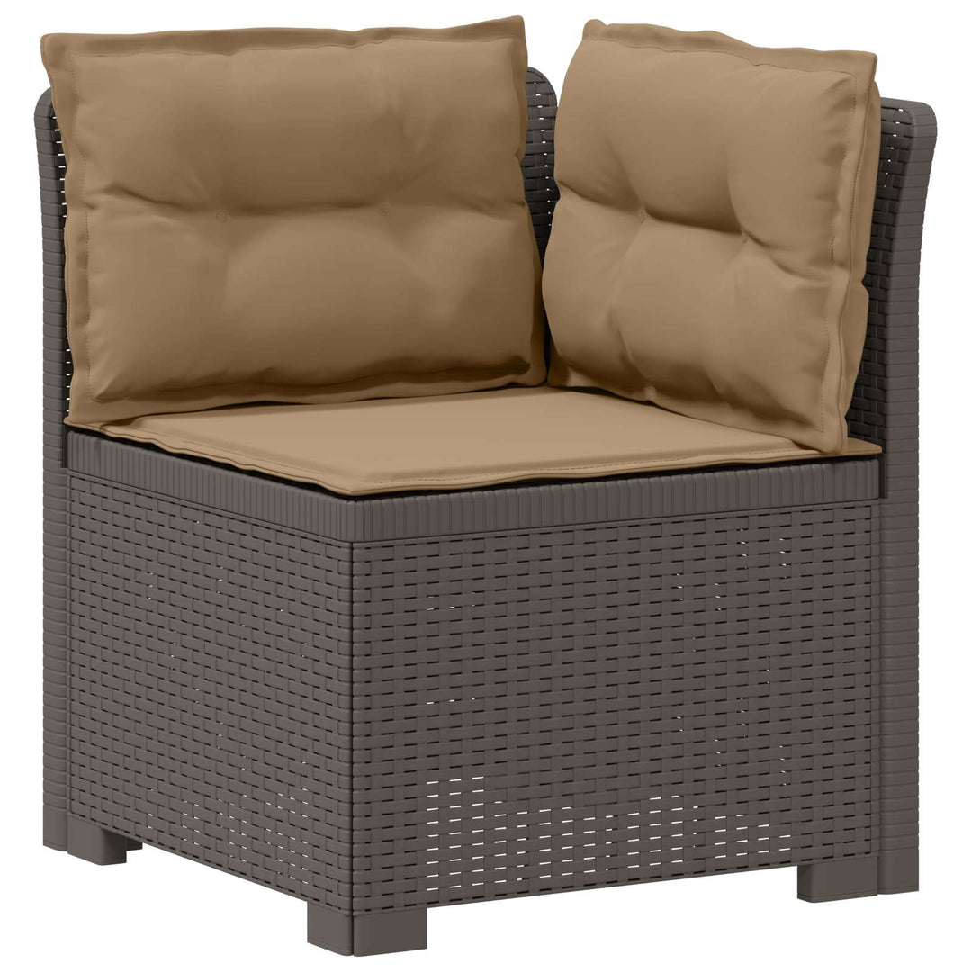 4-Persons Have Sofa med Puder Rattan Look PP Lysegrå