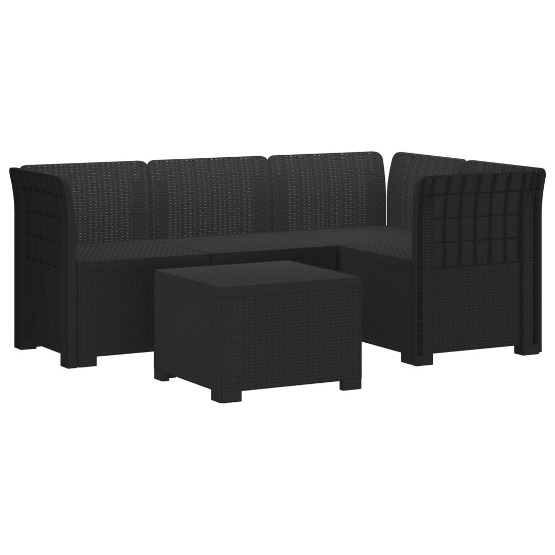 4-personers Have Sofa Rattan Look PP Antracit