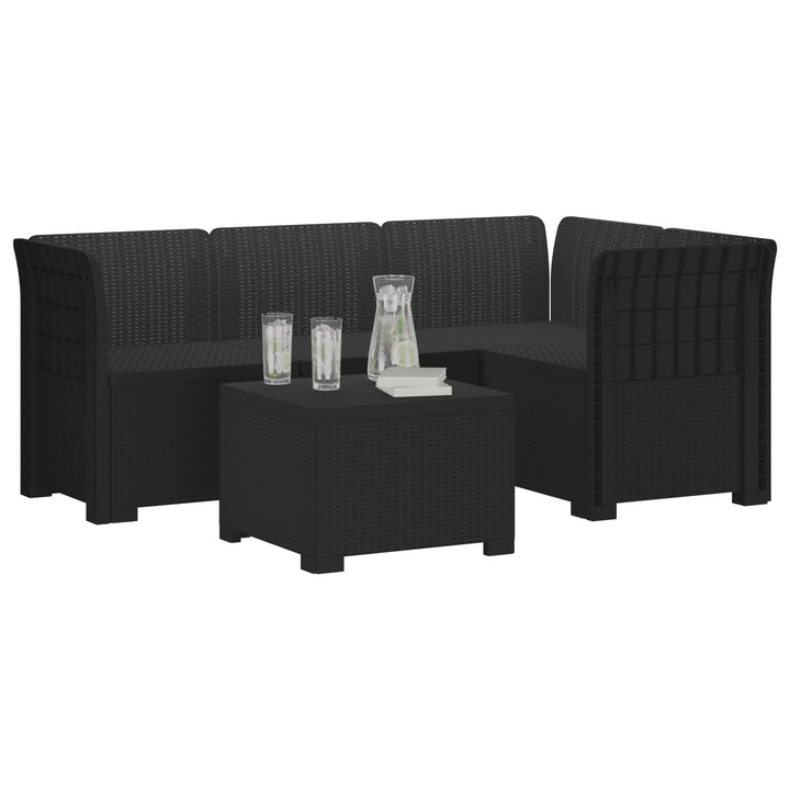 4-personers Have Sofa Rattan Look PP Antracit