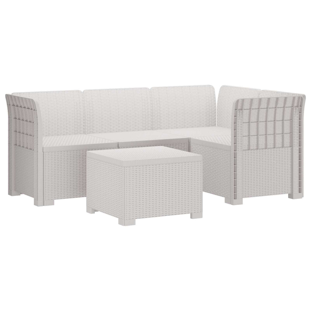 4-personers Have Sofa Rattan Look PP Hvid