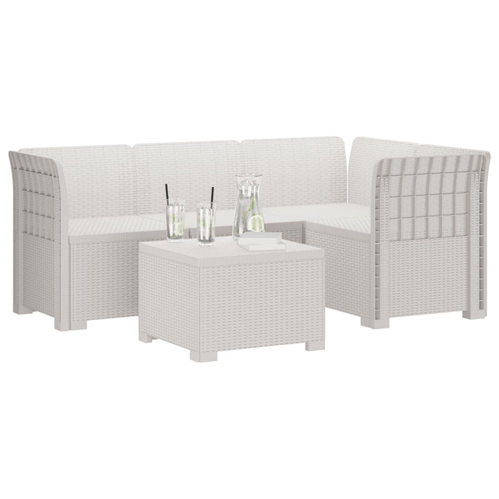 4-personers Have Sofa Rattan Look PP Hvid