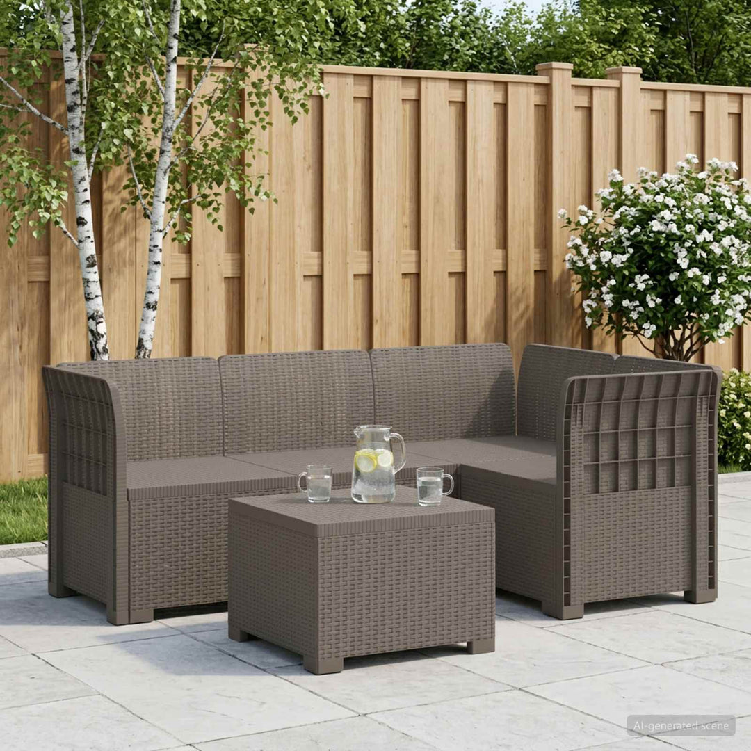 4-personers Have Sofa Rattan Look PP Lysegrå