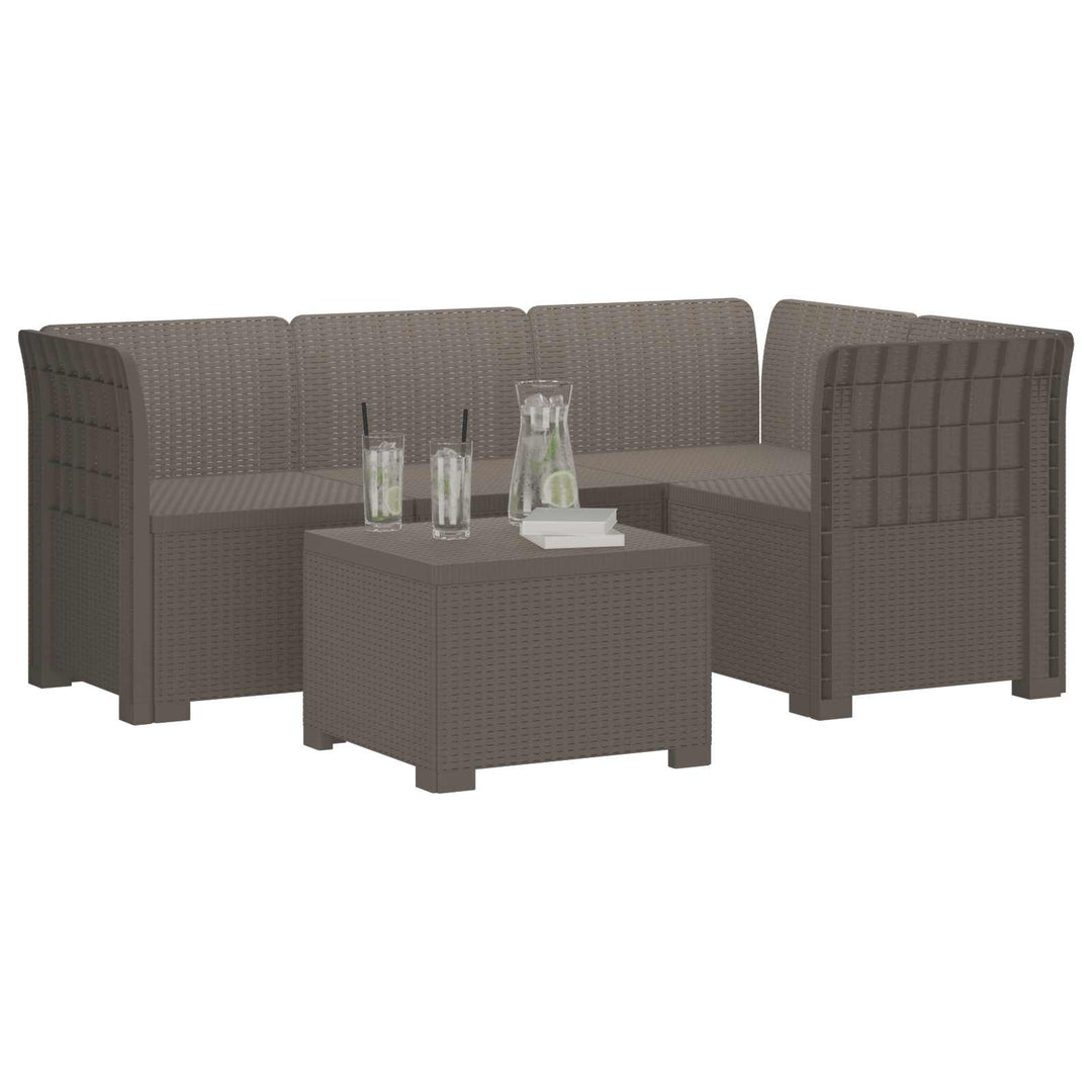 4-personers Have Sofa Rattan Look PP Lysegrå