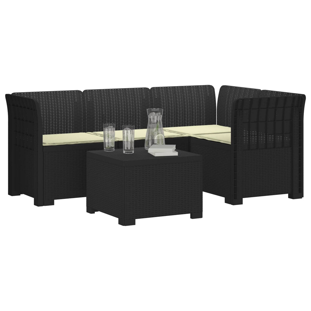 4-personers Have Sofa med Hynder Rattan Look PP Antracit