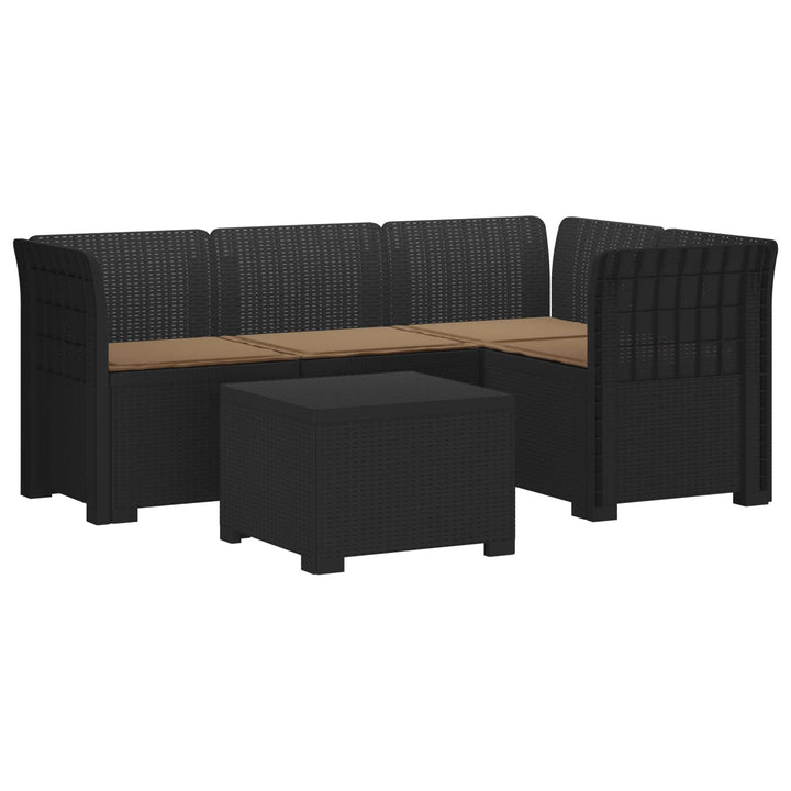 4-personers Have Sofa med Hynder Rattan Look PP Antracit