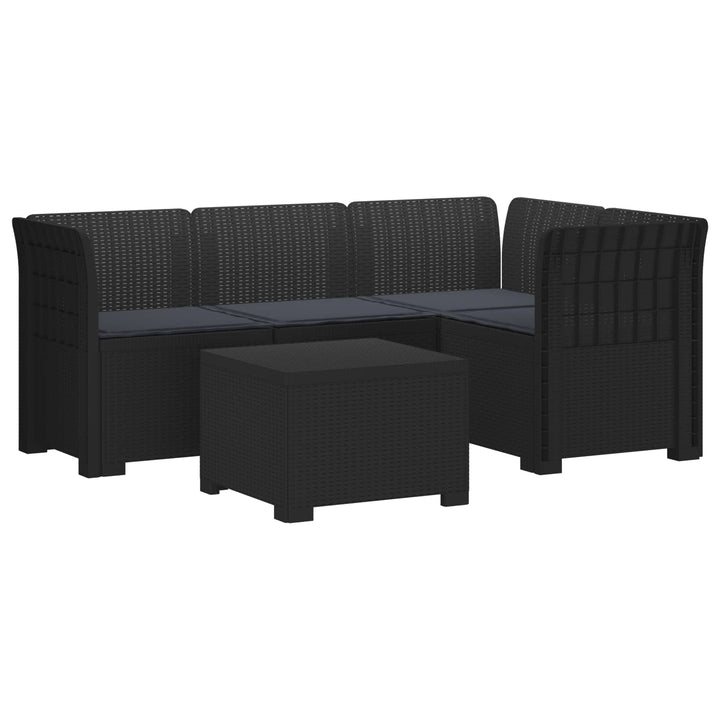 4-personers Have Sofa med Hynder Rattan Look PP Antracit