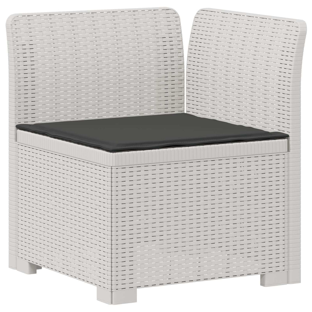 4-personers Have Sofa med Hynder Rattan Look PP Hvid