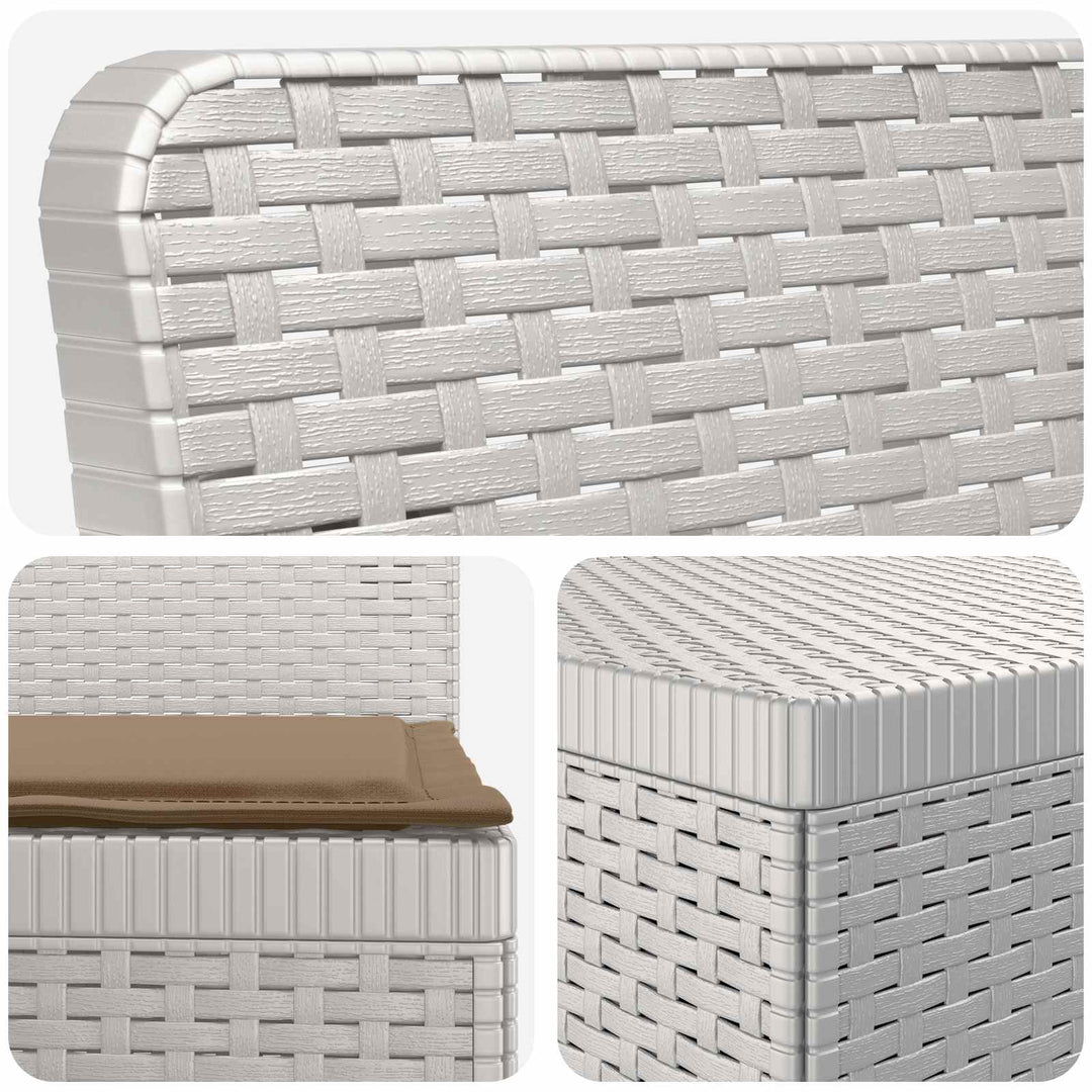 4-personers Have Sofa med Hynder Rattan Look PP Hvid