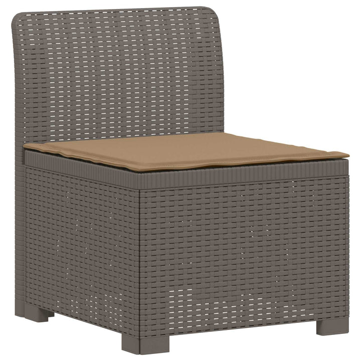 4-personers Have Sofa med Hynder Rattan Look PP Lysegrå