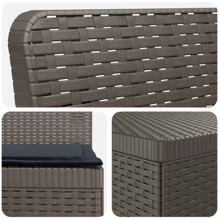 4-personers Have Sofa med Hynder Rattan Look PP Lysegrå