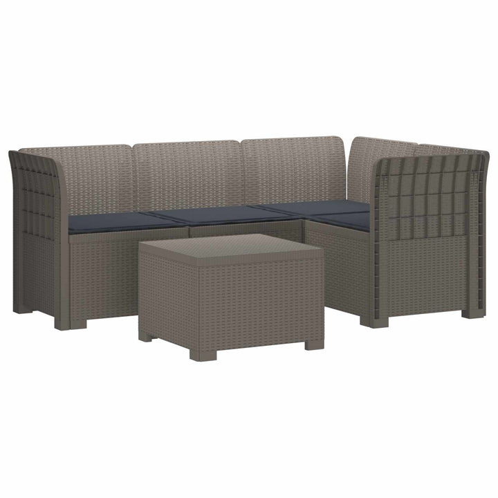 4-personers Have Sofa med Hynder Rattan Look PP Lysegrå