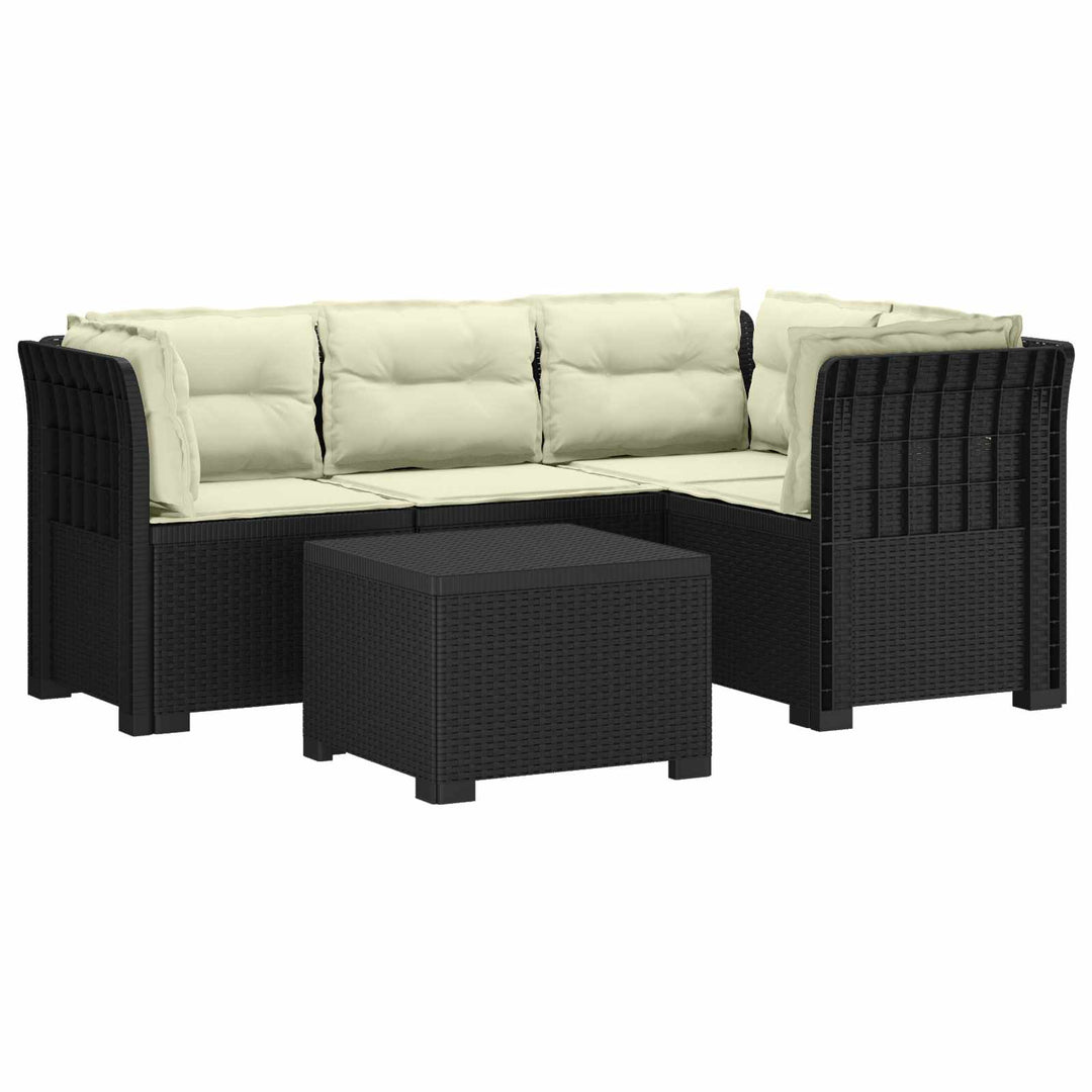 4-personers Have Sofa med Hynder Rattan Look PP Antracit