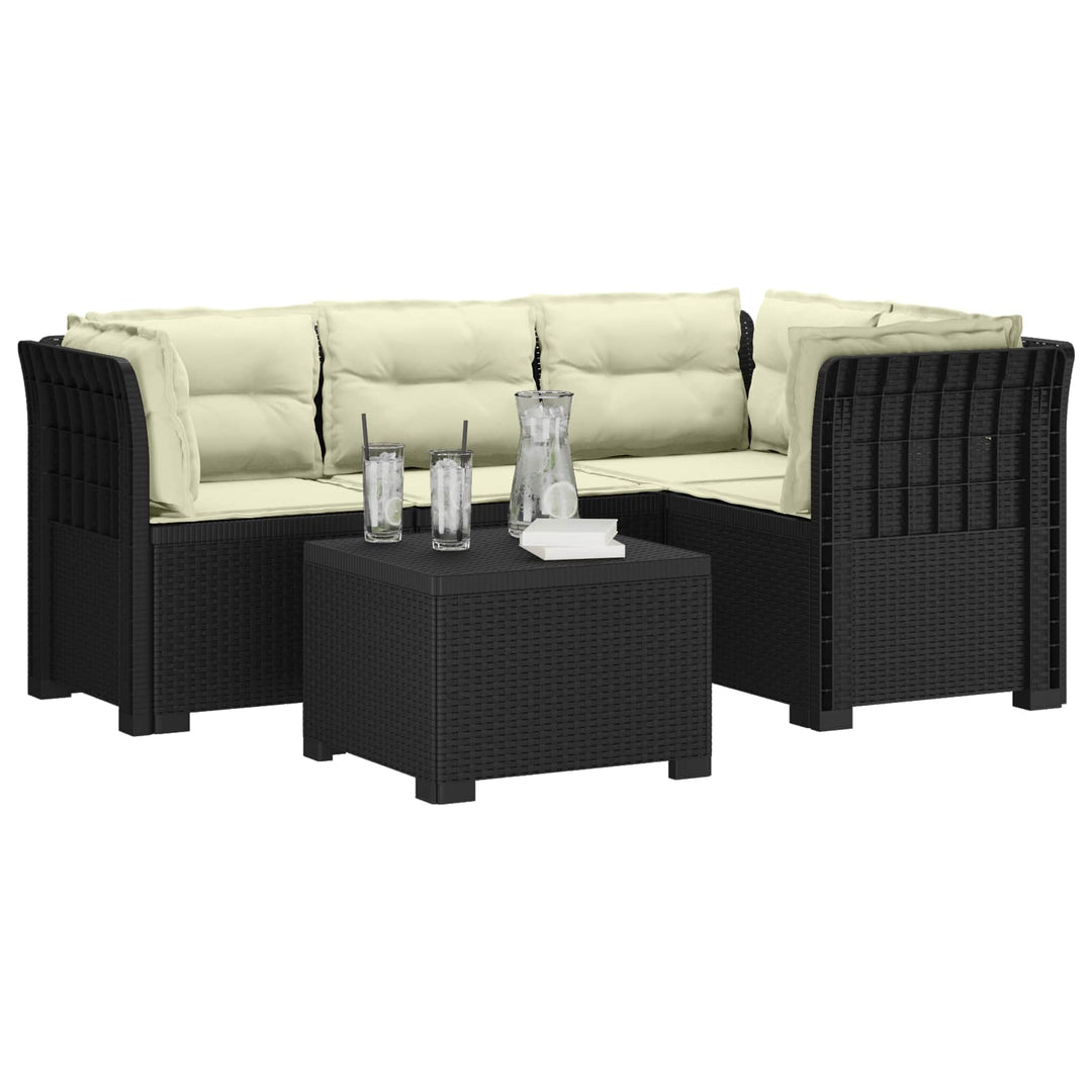 4-personers Have Sofa med Hynder Rattan Look PP Antracit