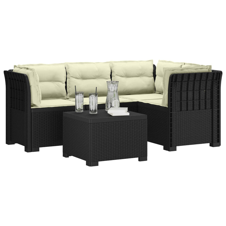 4-personers Have Sofa med Hynder Rattan Look PP Antracit