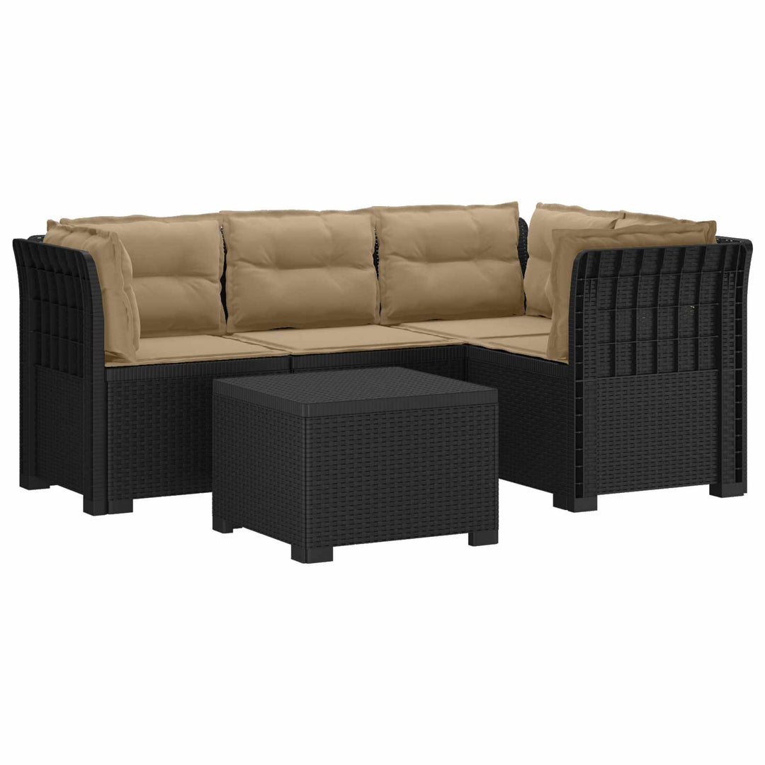 4-personers Have Sofa med Hynder Rattan Look PP Antracit
