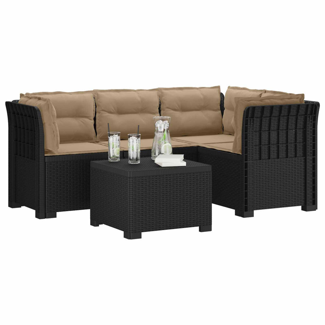 4-personers Have Sofa med Hynder Rattan Look PP Antracit