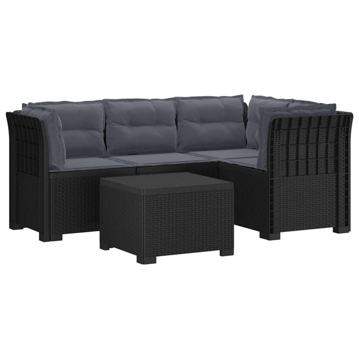 4-personers Have Sofa med Hynder Rattan Look PP Antracit