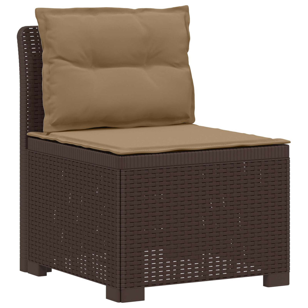 4-personers Have Sofa med Hynder Rattan Look PP Brun