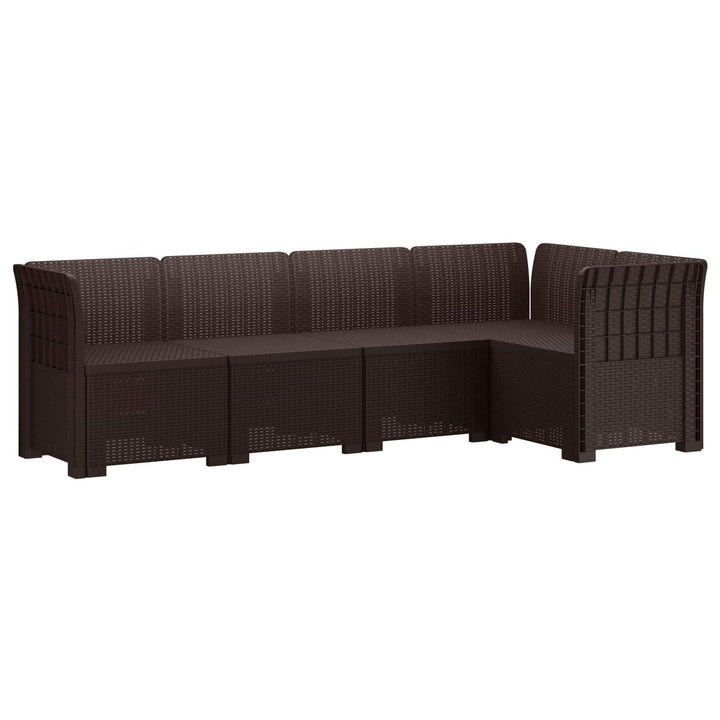 5-personers Havemøbel Sofa Rattan Look PP Brun
