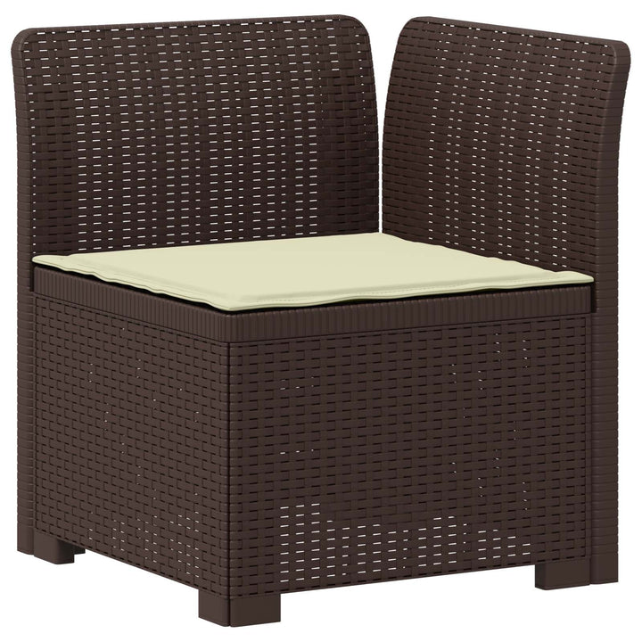 5-personers Havemøbel Sofa med Hynder Rattan Look PP Brun