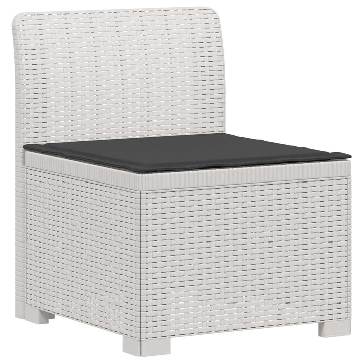 5-personers Havemøbel Sofa med Hynder Rattan Look PP Hvid