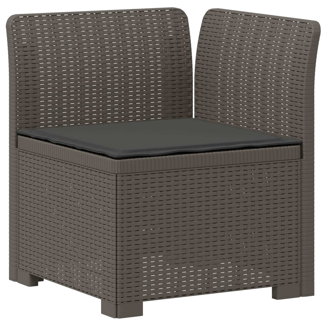 5-personers Havemøbel Sofa med Hynder Rattan Look PP Lysegrå