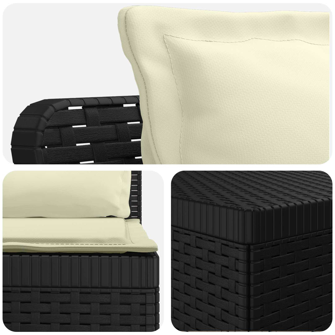 5-personers Havemøbel Sofa med Hynder Rattan Look PP Antracit