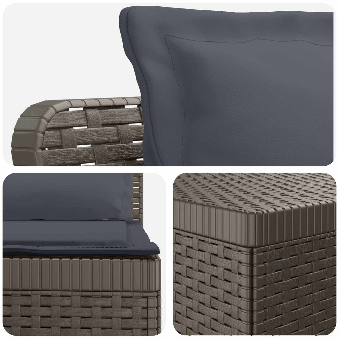 5-personers Havemøbel Sofa med Hynder Rattan Look PP Lysegrå