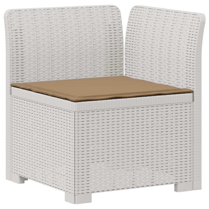 5-personers Havemøbel Sofa med Hynder Rattan Look PP Hvid