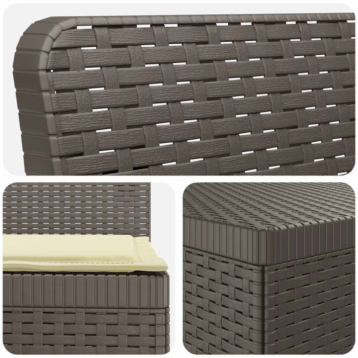 5-personers Havemøbel Sofa med Hynder Rattan Look PP Lysegrå