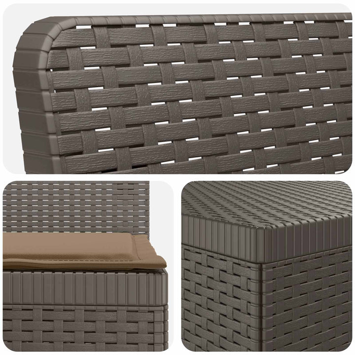 5-personers Havemøbel Sofa med Hynder Rattan Look PP Lysegrå
