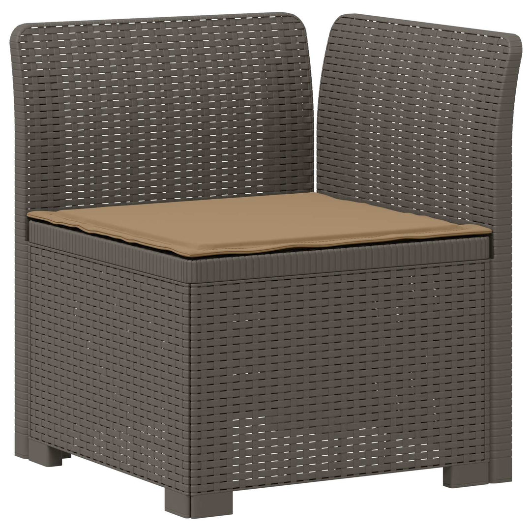 5-personers Havemøbel Sofa med Hynder Rattan Look PP Lysegrå