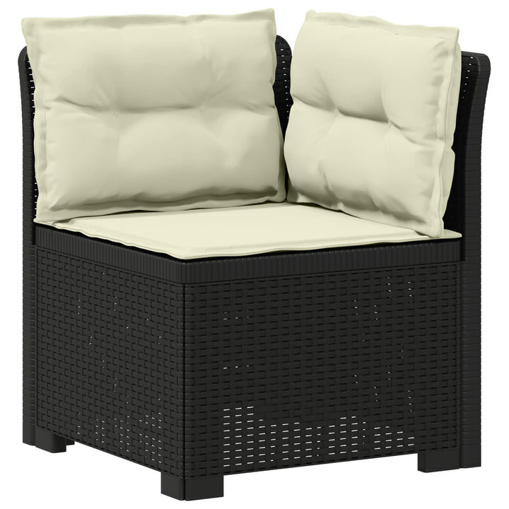 5-personers Havemøbel Sofa med Hynder Rattan Look PP Antracit