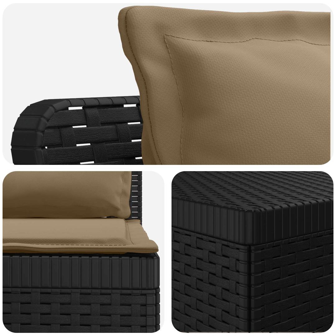 5-personers Havemøbel Sofa med Hynder Rattan Look PP Antracit