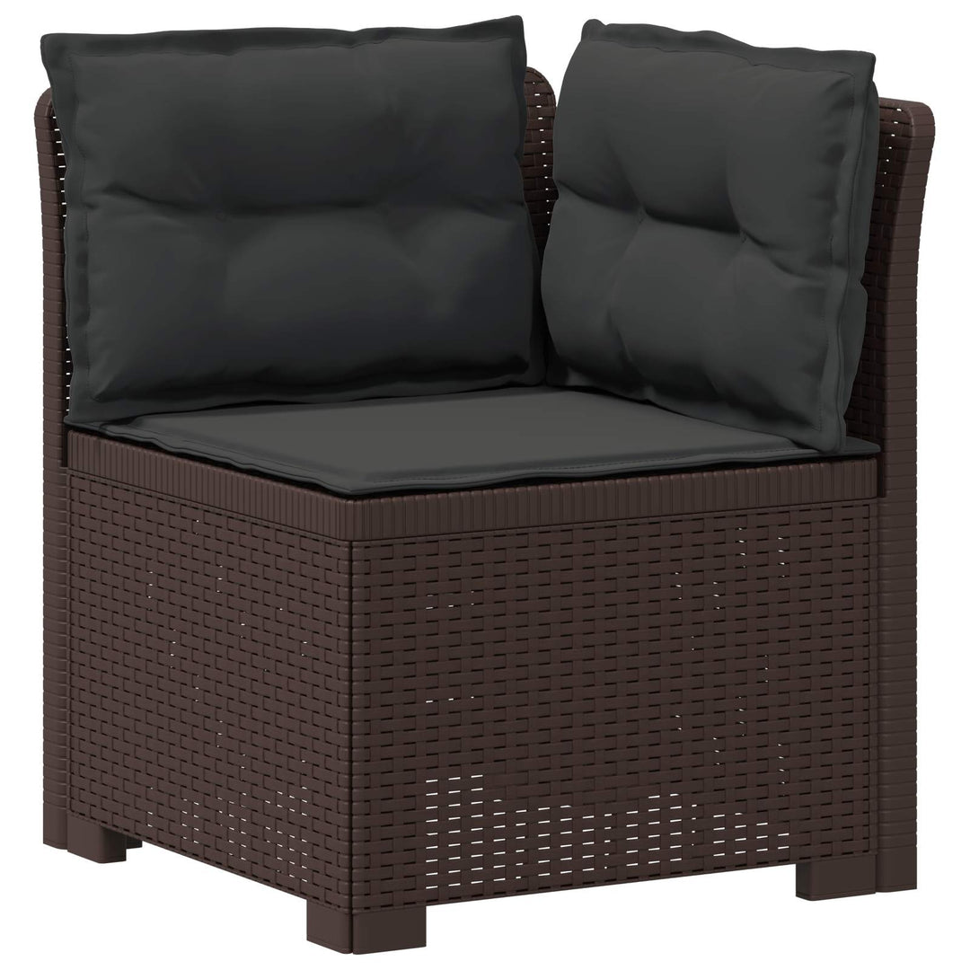 5-personers Havemøbel Sofa med Hynder Rattan Look PP Brun