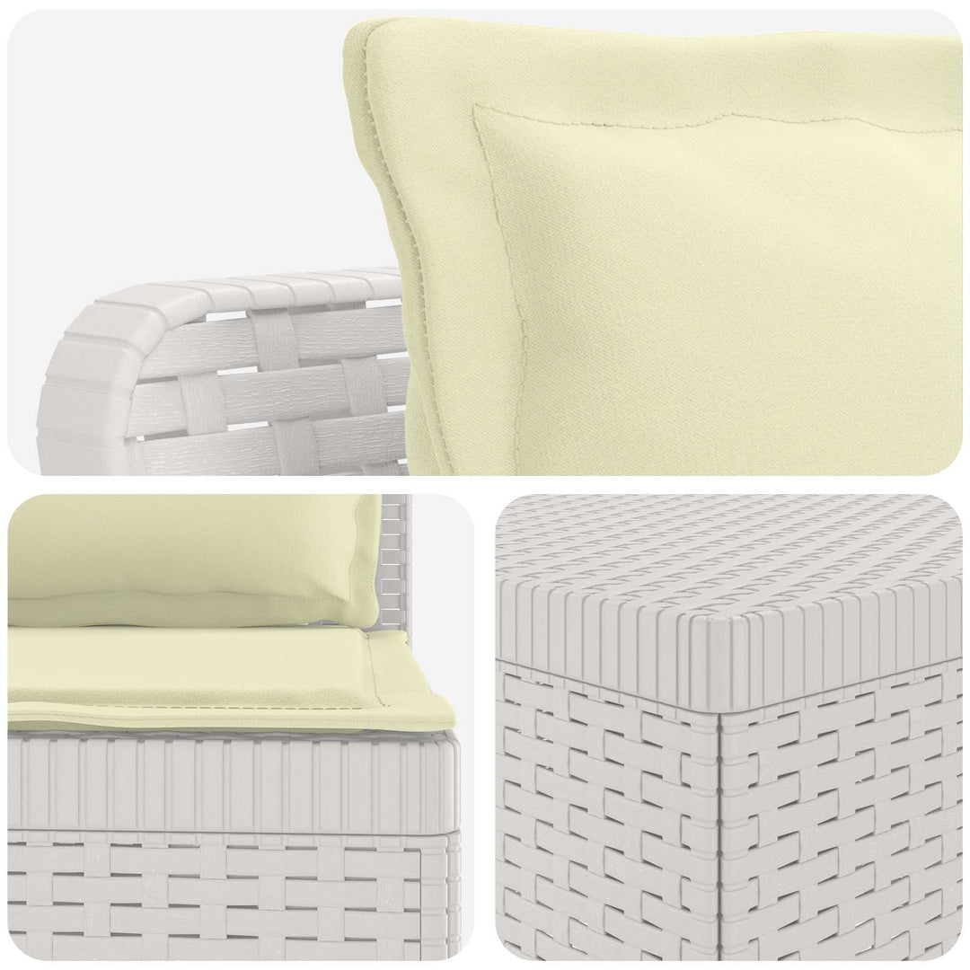 5-personers Havemøbel Sofa med Hynder Rattan Look PP Hvid