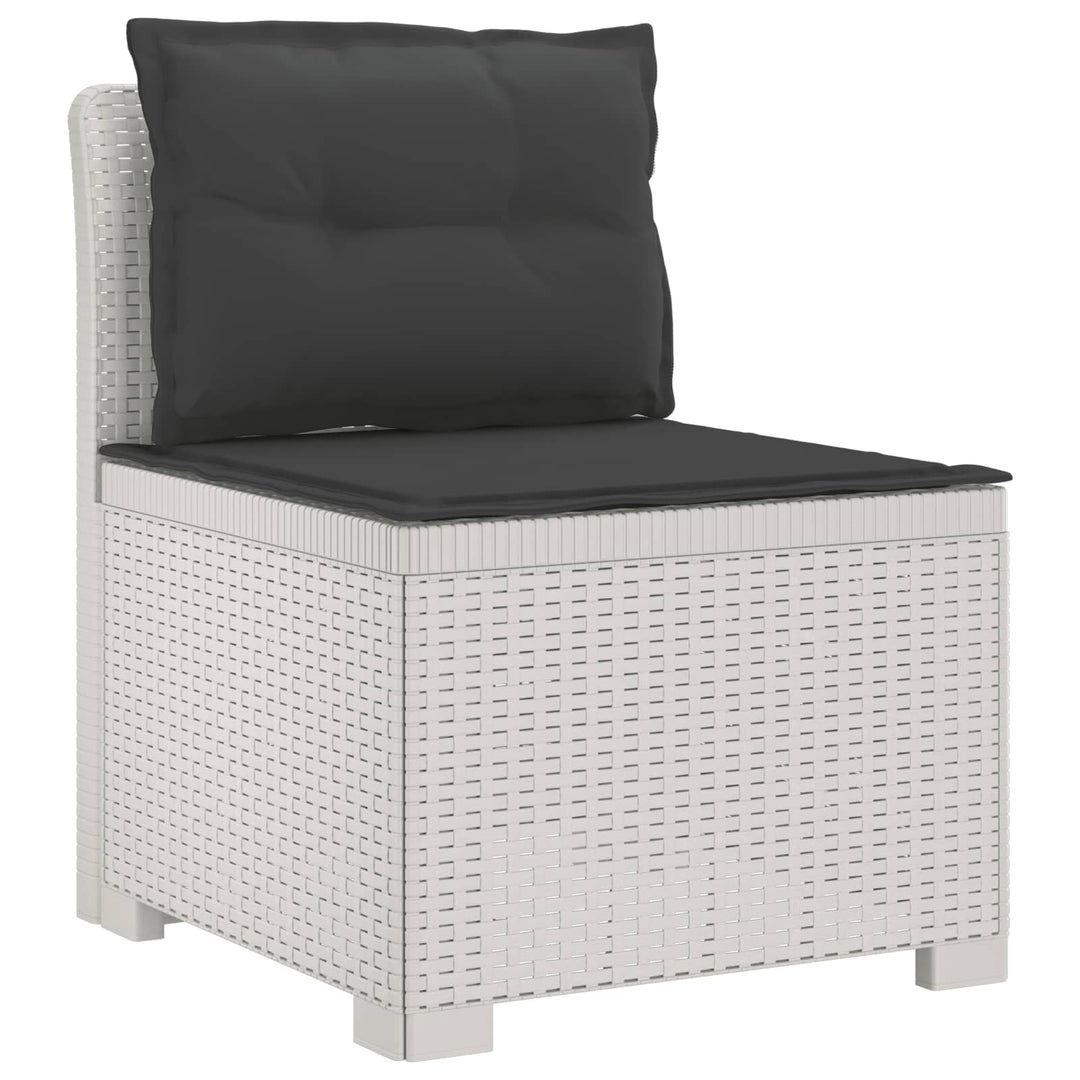 5-personers Havemøbel Sofa med Hynder Rattan Look PP Hvid
