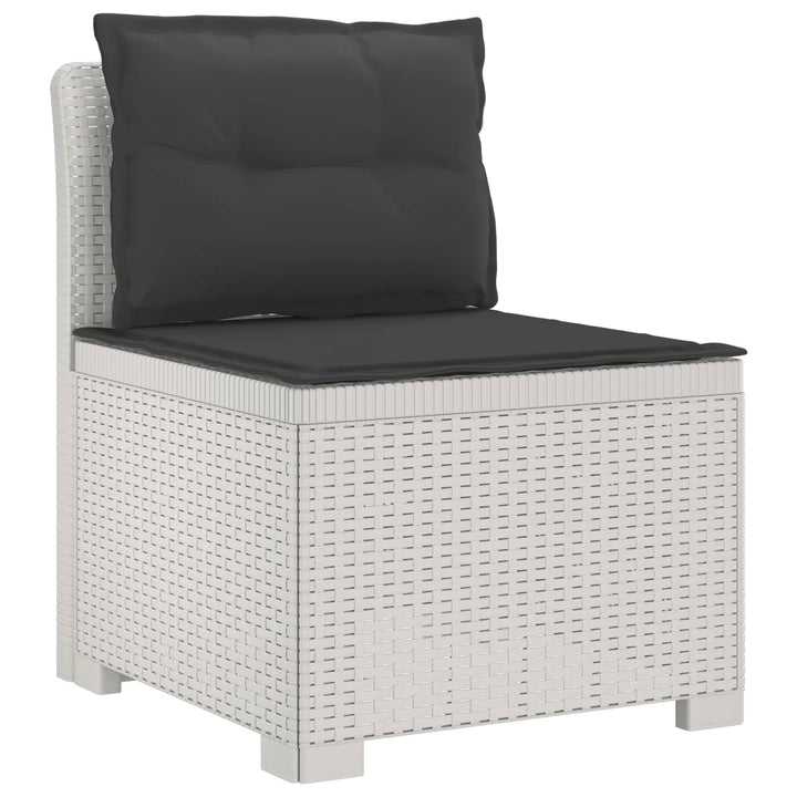 5-personers Havemøbel Sofa med Hynder Rattan Look PP Hvid
