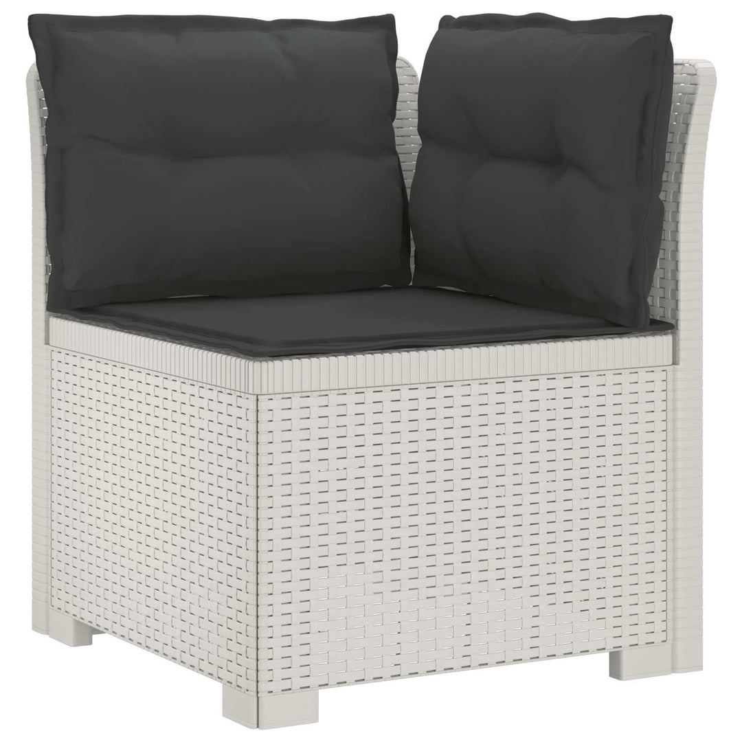5-personers Havemøbel Sofa med Hynder Rattan Look PP Hvid