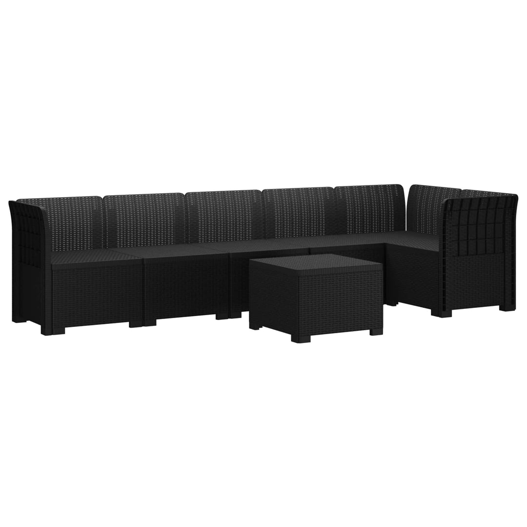6-personers Have Sofa Rattan Look PP Antracit