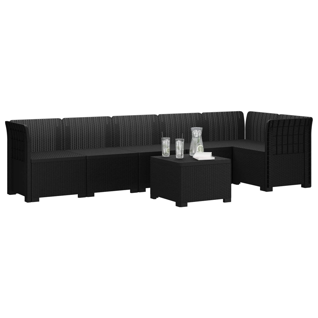 6-personers Have Sofa Rattan Look PP Antracit