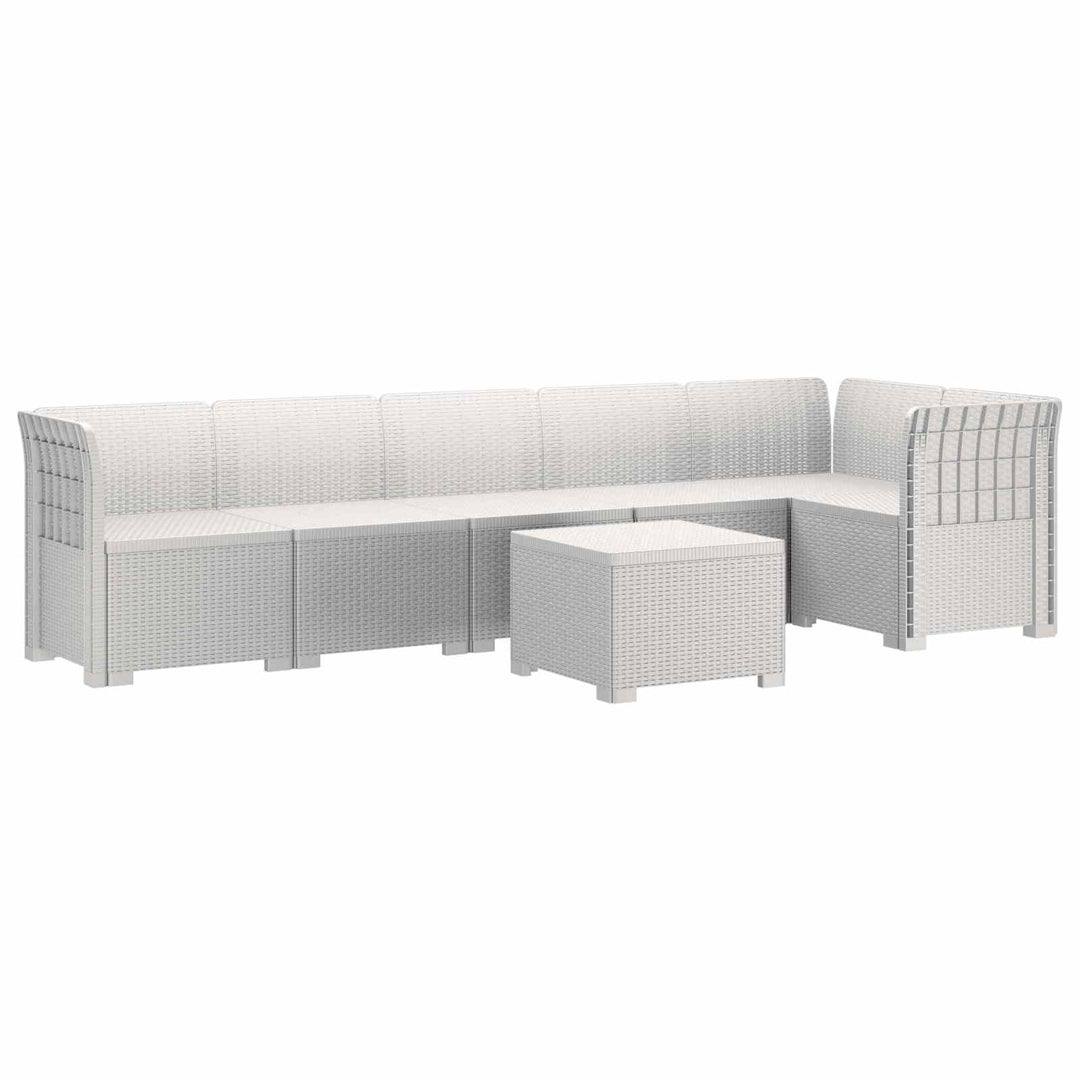 6-personers Have Sofa Rattan Look PP Hvid