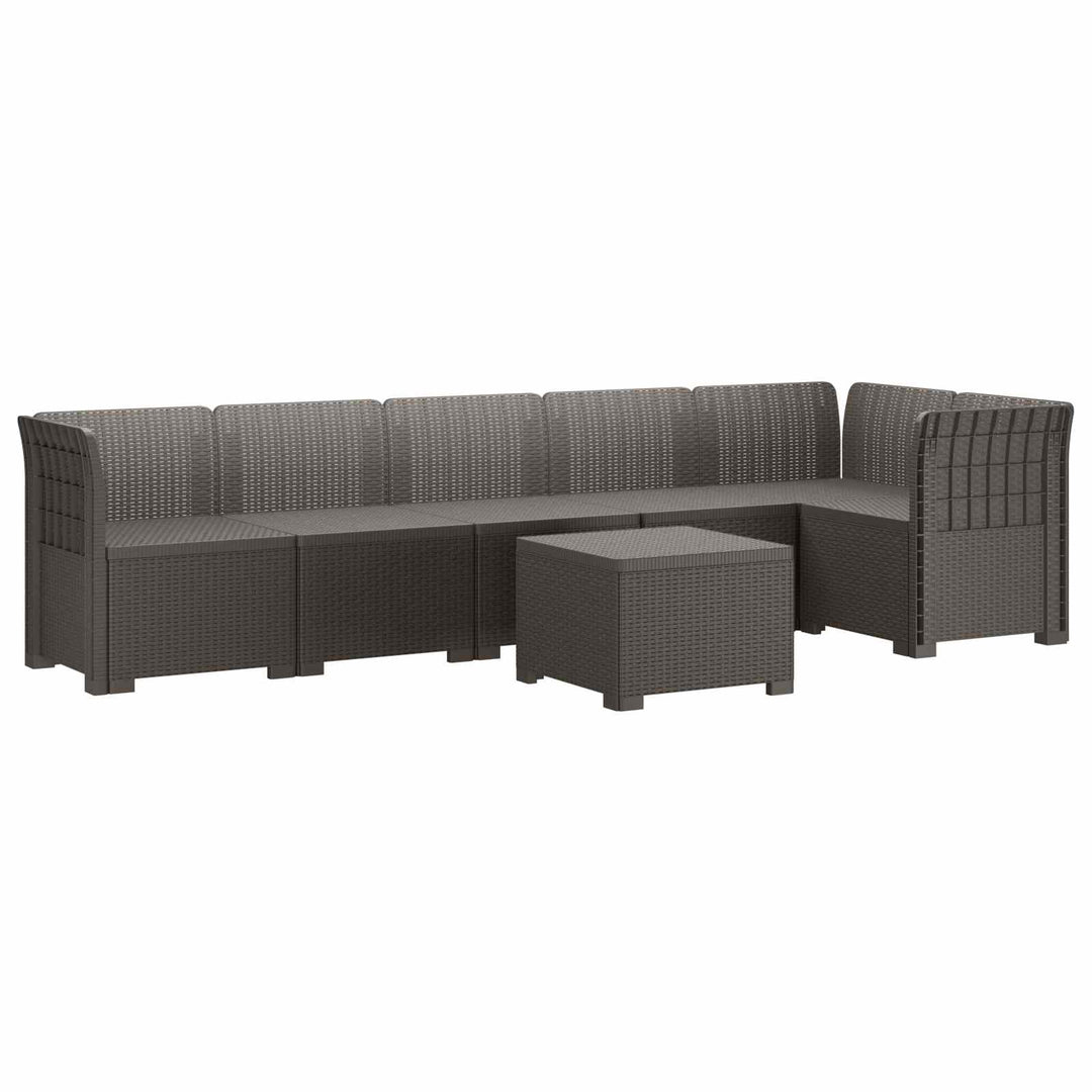 6-personers Have Sofa Rattan Look PP Lysegrå