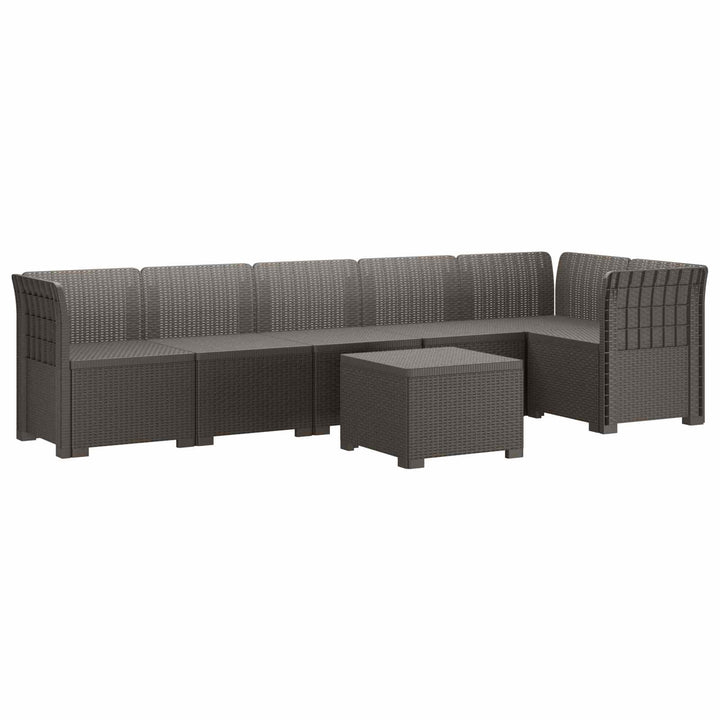 6-personers Have Sofa Rattan Look PP Lysegrå