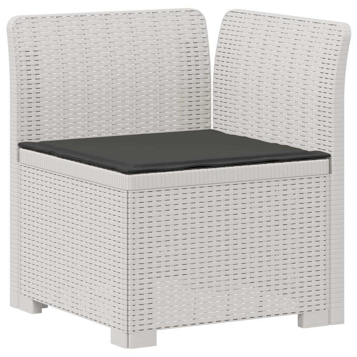 6-personers Have Sofa med Puder Rattan Look PP Hvid