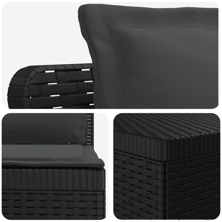 6-personers Have Sofa med Puder Rattan Look PP Antracit