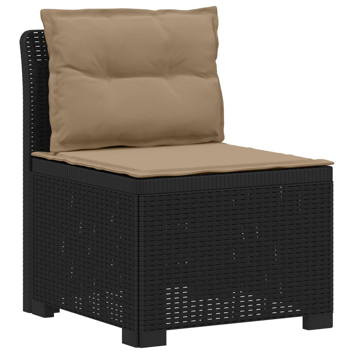 6-personers Have Sofa med Puder Rattan Look PP Antracit