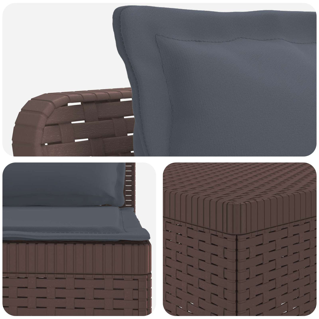 6-personers Have Sofa med Puder Rattan Look PP Brun