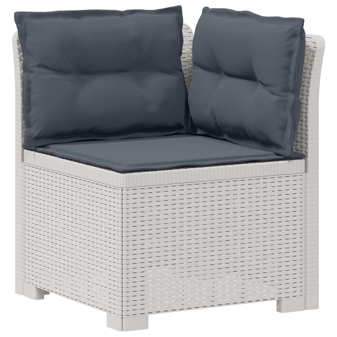 6-personers Have Sofa med Puder Rattan Look PP Hvid