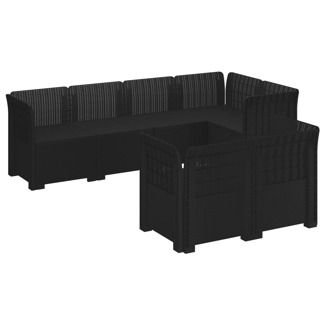 7-personers have-sofa i rattanlook PP Antracit